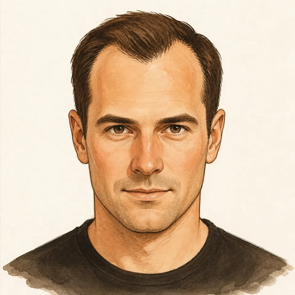 Illustrative DEMO portrait with a receding hairline